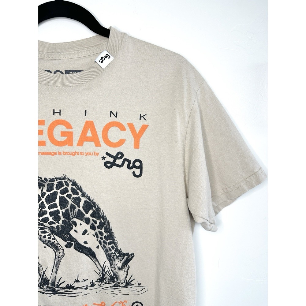 LRG Lifted Research Group T-Shirt Men's M Beige Think Legacy Graphic Streetwear - Picture 5 of 11